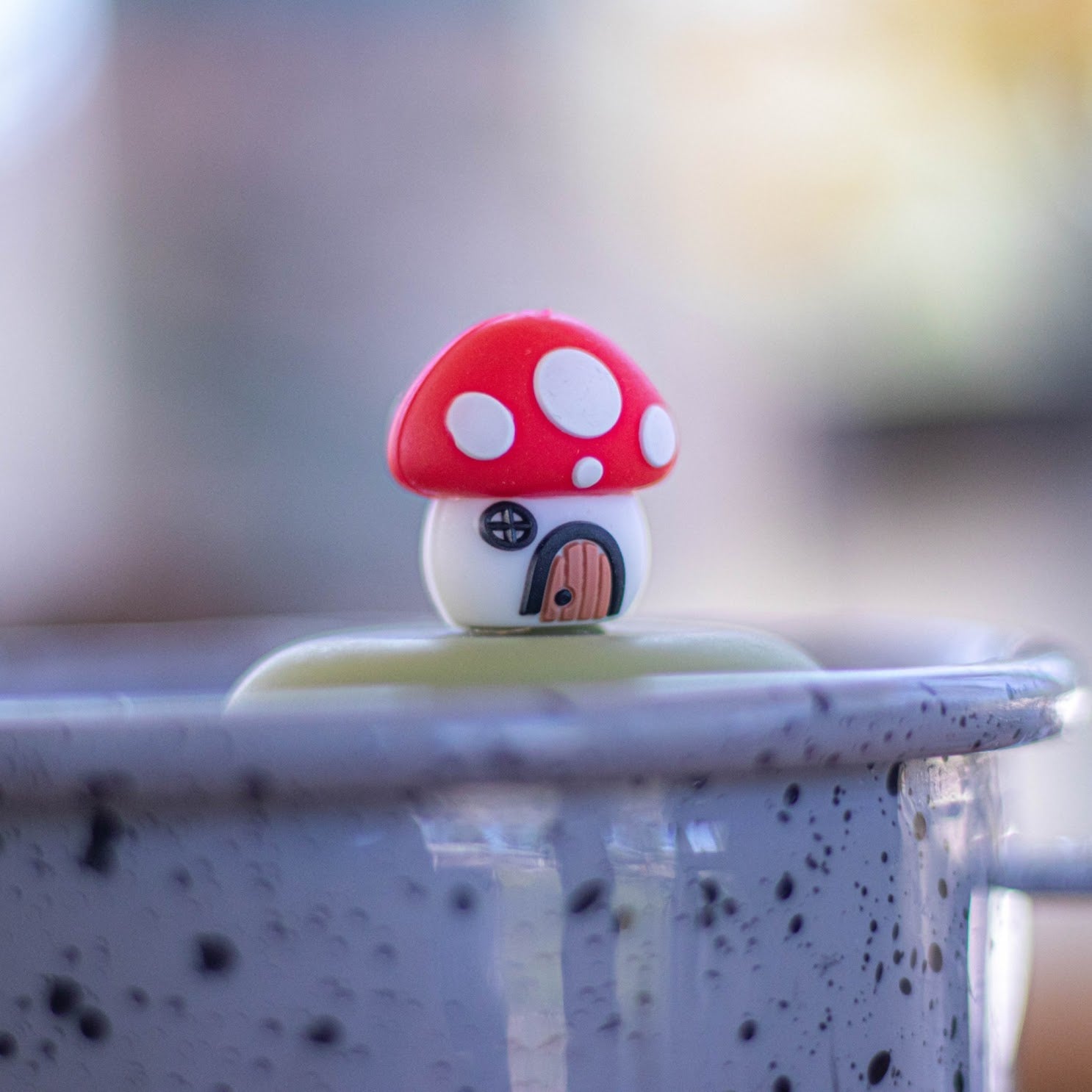 Floating Red Mushroom Cottage Tea Infuser - Cute Tea Infuser for Loose Leaf Tea